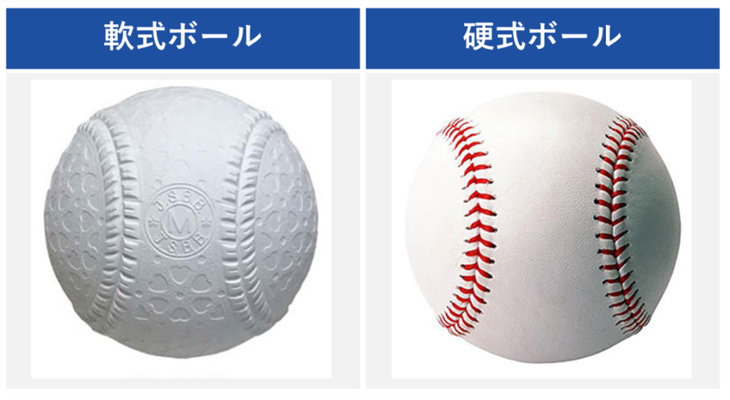 軟式ボールと硬式ボール